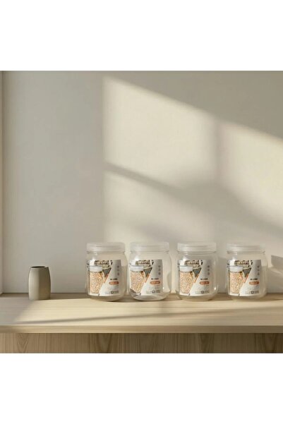 generic3 برطمان بلاستيك بغطاء شفاف 4 قطع - 500 مل