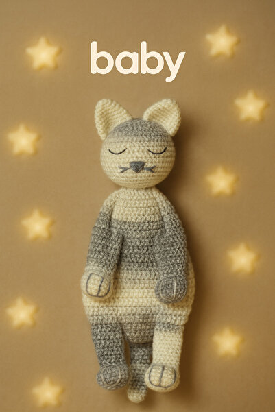 Banvela Handmade Amigurumi Kedi Uyku Arkadaşı | El Yapımı Örgü Bebek Oyuncağı...