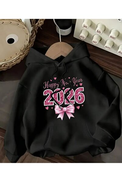 herkesemoda cu glugă Hanorac cu imprimeu text cu glugă de vară