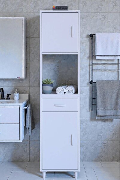 Eliusta Leno Tek Kapaklı 45 cm Düzenleyici Dolap Banyo/Mutfak Dolabı 45x173x3...