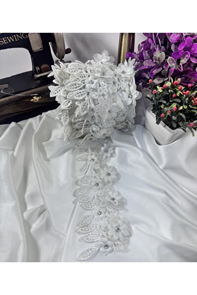 jasmina store 3 boyutlu taşlı şık dantel şerit