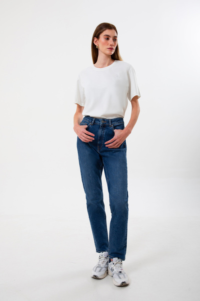 UNIQVIBE Organic Cotton Blue Women's Comfort Jean Pants