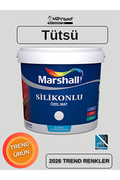 Marshall Silikonlu Özel Mat Silinebilir Kokusuz İç Cephe Boyası Tütsü