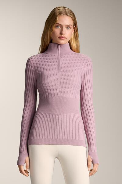 Oysho تيشيرت حراري داخلي محبوك مضلع مع حافة