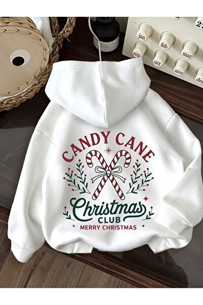 AEMİ Clubul de Crăciun unisex cu imprimeu supradimensionat bumbac 100% cu glu...