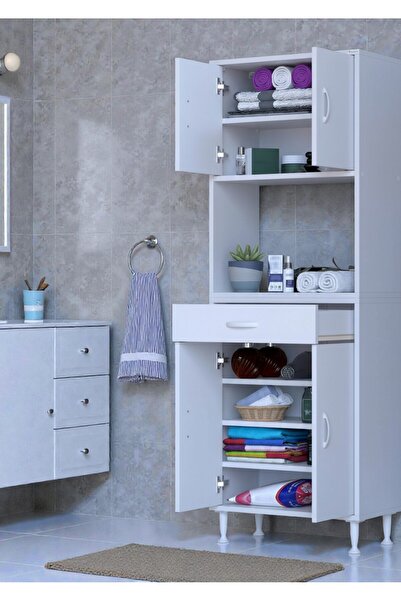 Eliusta Lora Beyaz Dolap 60 cm Genişliği ve 173 cm Yüksekliği İle Dikey Depol...