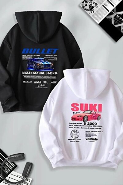 Hunors Sportswear & Company مجموعة سيارة مطبوع قطنية مكونة من بغطاء رأس أزواج