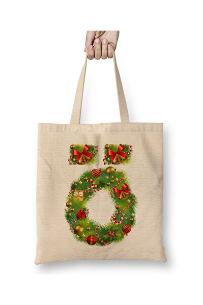 Toyaso Πρωτοχρονιάτικη ειδική τσάντα με γράμμα Ο Καλή χρονιά υφασμάτινη τσάντ...