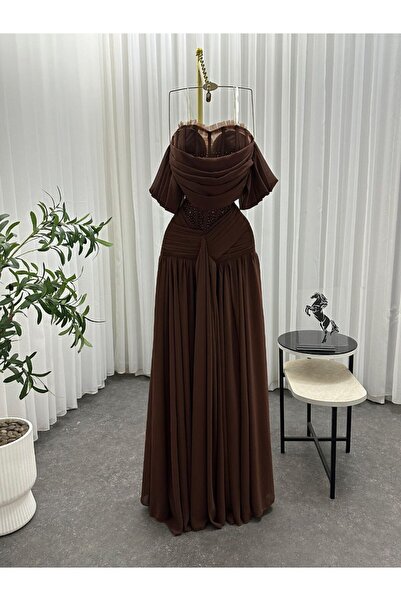 Banan dresses فستان سهره جورجيت بني