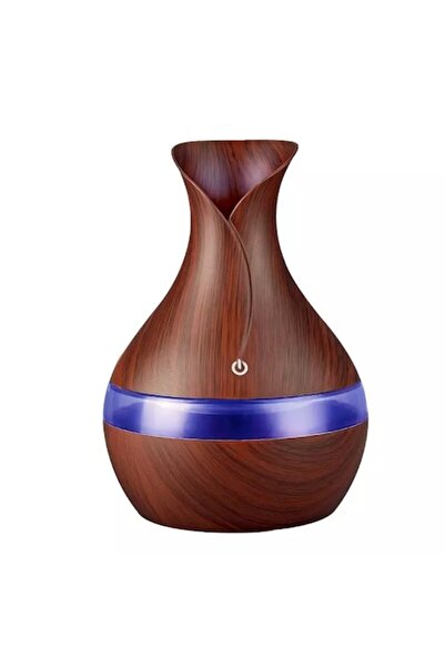 selling depot Difuzor și umidificator cu ultrasunete pentru aromaterapie, LED RGB, Vază tip 066, 300 ml, Maro închis