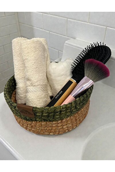 home inn Organizer Basket Knitted Textured Round Model 20X8 cm – Multi-Purpose Use