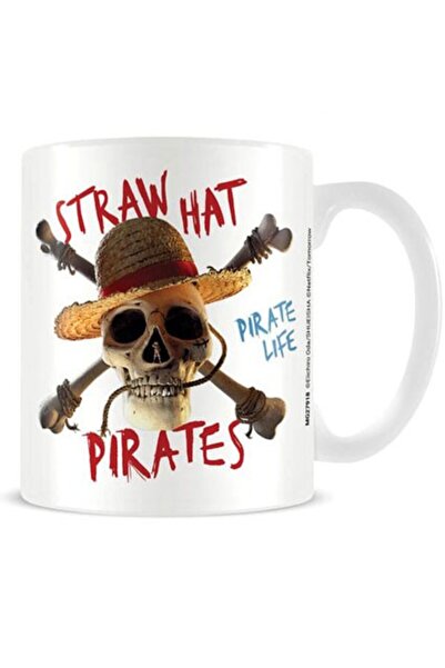 Pyramid كوب أبيض بشعار قبعة القش من فيلم ون بيس الواقعي