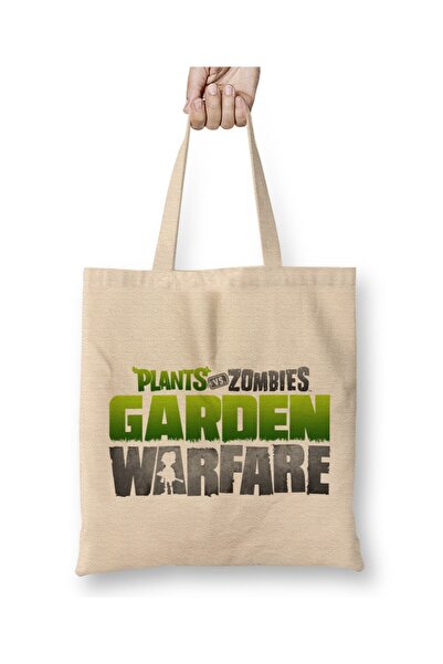 Toyaso Plants vs Zombies Garden Warfare Λευκή υφασμάτινη τσάντα με μακρύ χερο...