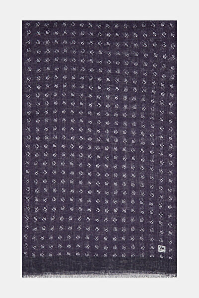 W Collection LACİVERT KETEN ŞAL