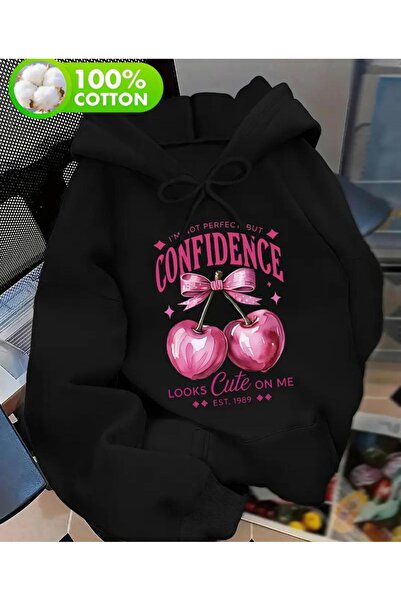 herkesemoda cu glugă Hanorac cu imprimeu Confidence