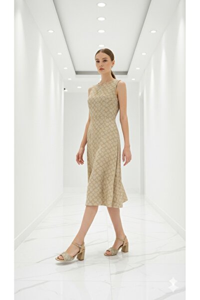 BST Women's C-shaped leather and canvas sandals