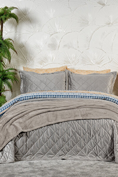 Elart Set combinat Alice Set cuvertură de pat Set cuvertură de pilota Set cuvertură de pătură (240x260 cm) Culoare piatră