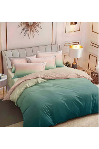 trendyhome Set de lenjerie de pat Finet din bumbac, 6 piese, gradient, verde
