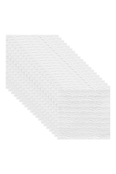 selling depot Set 20x Plăci de tapet 3D autoadezive din spumă, model cărămidă, alb, 70x70x0,3 cm