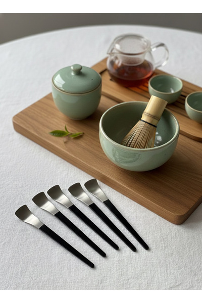 Dame Marie La Tina Matte Silver Black 6-Piece Teaspoon Set