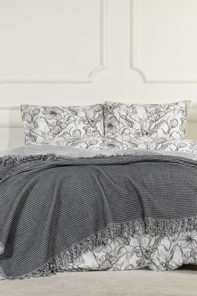 Elart Line Art Duvet Cover and Blanket Set Double Size