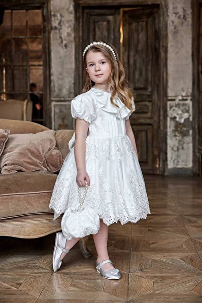 PİXİNADELUXE Jakar Kumaş Önü Kısa Arkası Uzun Elbise