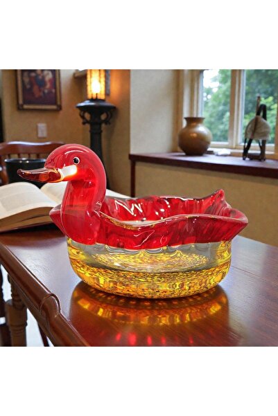 Kuzey Tacı Murano Duck Design Full Glass Bowl Special Design Medium Size Vip