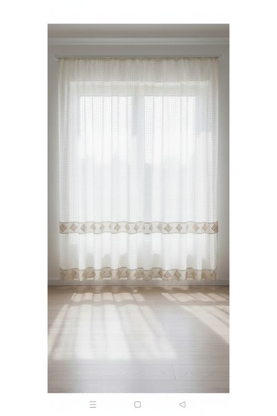OTOTEDARİK Buldan İşi Monika Curtain with Interlaced and Tipped Lace, 100% Cotton Authentic Sunshade Curtain