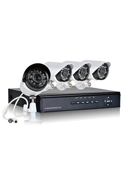 Sanlux CCTV Surveillance System, DVR Kit with 4 Outdoor/Indoor Metal Cameras