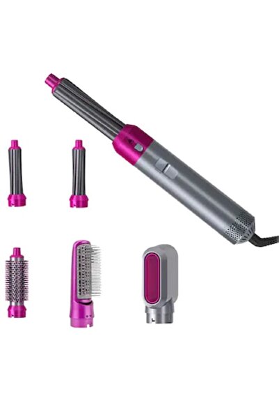 selling depot Perie de păr multifuncțională 5 în 1 - Uscare, Îndreptare, Ondulare, 1000 W, Gri-Roz