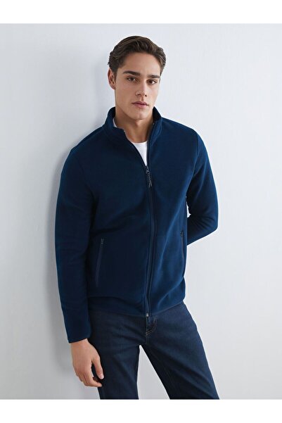 LC Waikiki Lcwaikiki Classic Stand Collar Long Sleeve Fleece Men's Zippered S...