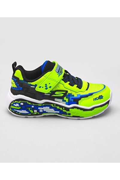 SKECHERS حذاء رياضي ميجا كرافت بتصميم بكسل بدقة 4K وإغلاق متكيف - ليموني/أسود