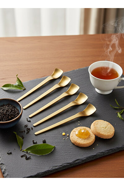 Dame Marie La Tina Mat Gold 6-Piece Teaspoon Set