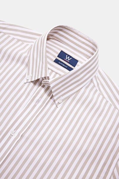 W Collection White Long Sleeve Striped Shirt