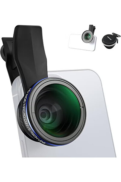 NEEWER مجموعة عدسات هاتف 2 في 1 - عدسة واسعة 0.75x وعدسة ماكرو 2x + محول فلتر 17 مم - 37 مم