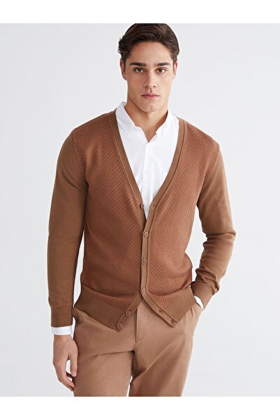 LC Waikiki LCWAIKIKI سترة تريكو كلاسيكية للرجال ذات رقبة على شكل حرف V