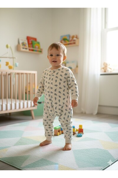 Enhitbaby Long Sleeve Combed Cotton Lined 4 Layer Muslin Sleeping Bag (1.5 Tog)