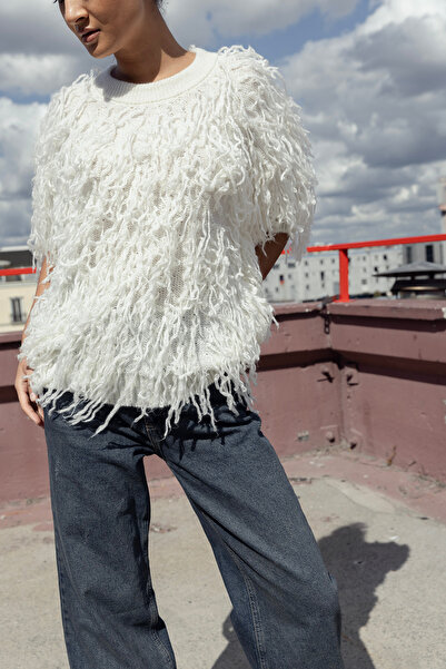 Nisan سترة تريكو بشراشيب