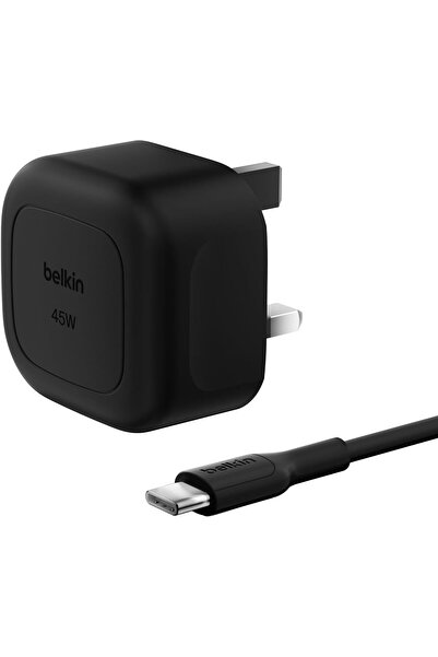 Belkin BoostCharge 45W Compact USB-C Wall Charger with USB-C to USB-C Cable - Black