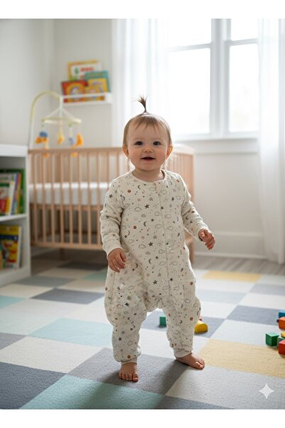 Enhitbaby Long Sleeve Combed Cotton Lined 4 Layer Muslin Sleeping Bag (1.5 Tog)