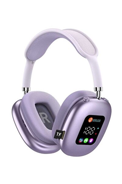 AKZ Max500 wireless Bluetooth headphones with high-definition sound, LED display, and volume control.