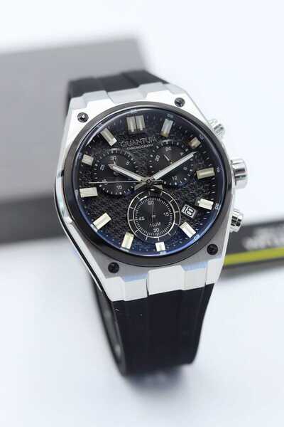 Quantum Chronograph Movement Silicone Band Men's Wristwatch Asw123-I2032Q