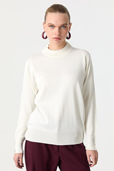 accort Yarım Balıkçı Triko Tunik-EKRU