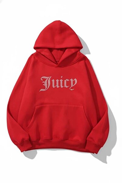 8line Red Stone Juicy Oversized Hooded Sweatshirt