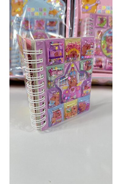 Ctc Gümrük Ürünleri Cute Capybara 3D Water Cover Spiral Bound 55 Sheets Notebook (9X11Cm)