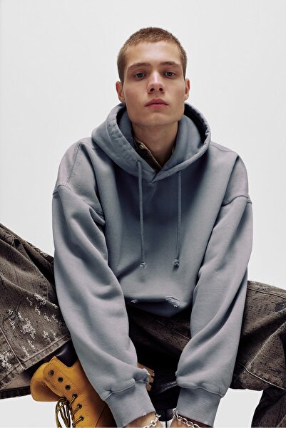 Pull & Bear STWD ripped hoodie
