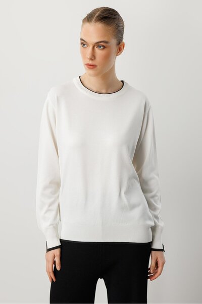 accort Biye Detaylı Basic Triko Kazak-KEMIK