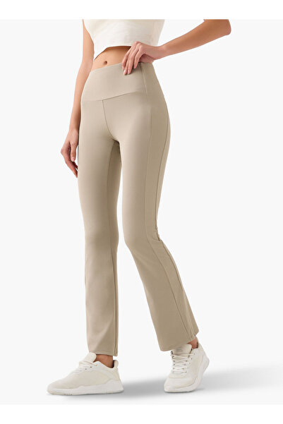 Adot Regular Fit Flared Leggings with Ribbed Panel