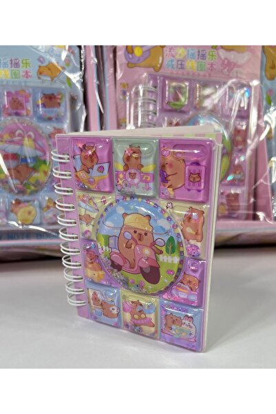 Ctc Gümrük Ürünleri Cute Capybara 3D Copertă cu apă în spirală 55 coli Bloc de note (9x11Cm)