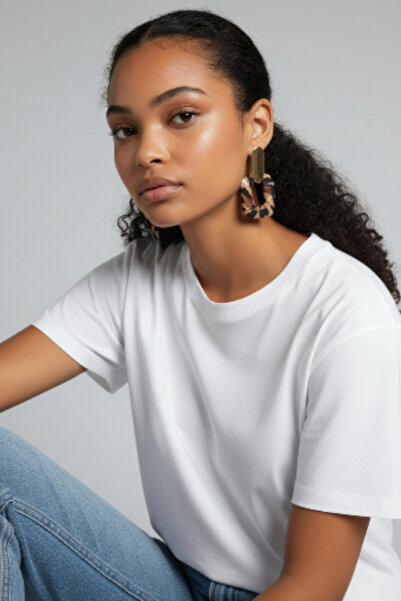 Alyas Aksesuar ليوبارد منقوشة الأقراط المربعة